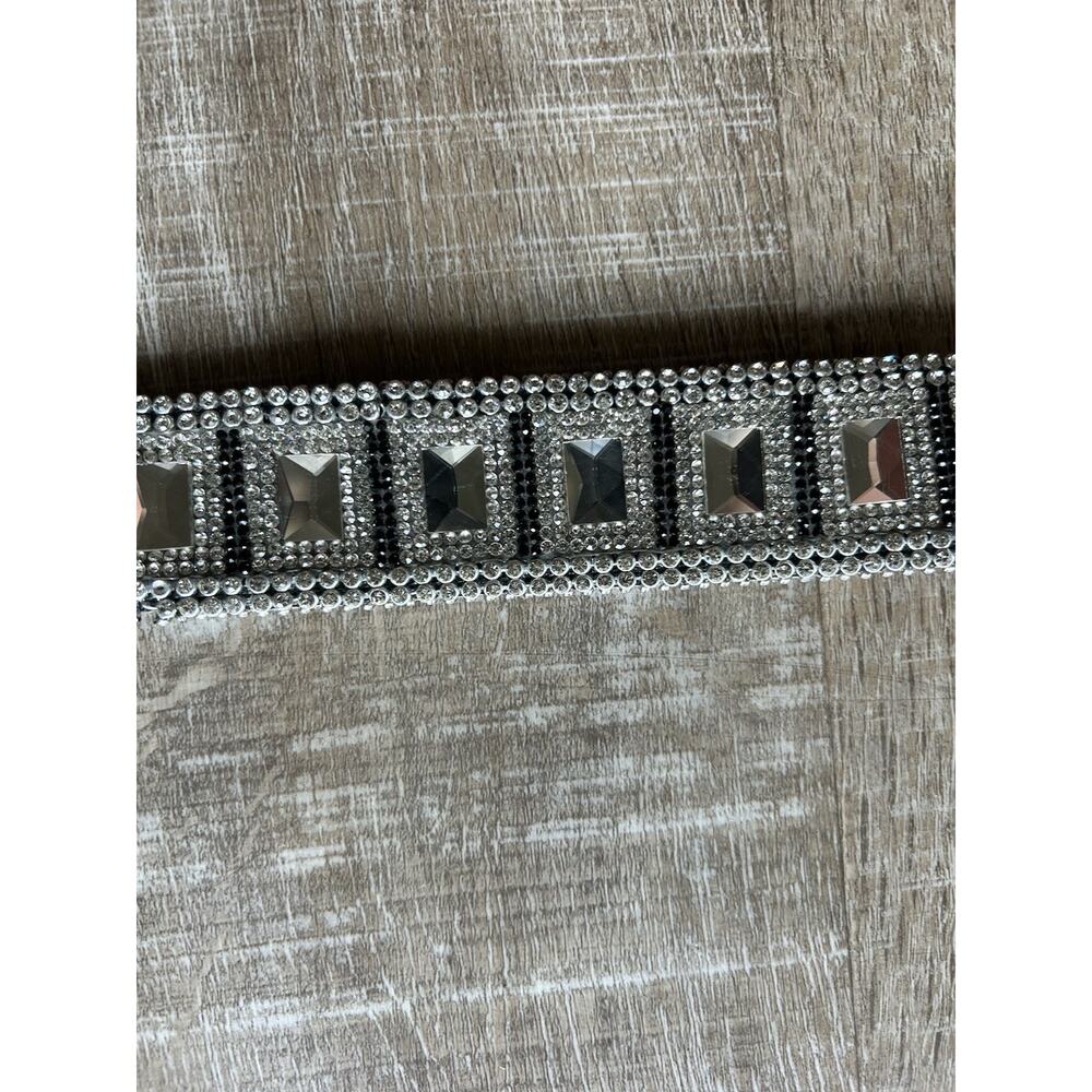 Western Rhinestone Concho Belt Womens Silver Crystal Studded Cowgirl 34-38 - Picture 4 of 16